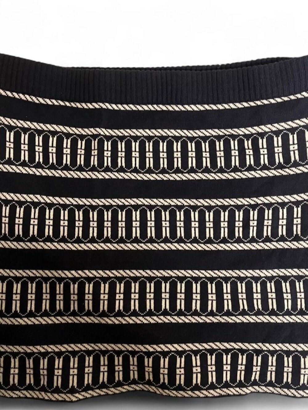 Reversible Black and White Striped Mini Skirt Size S